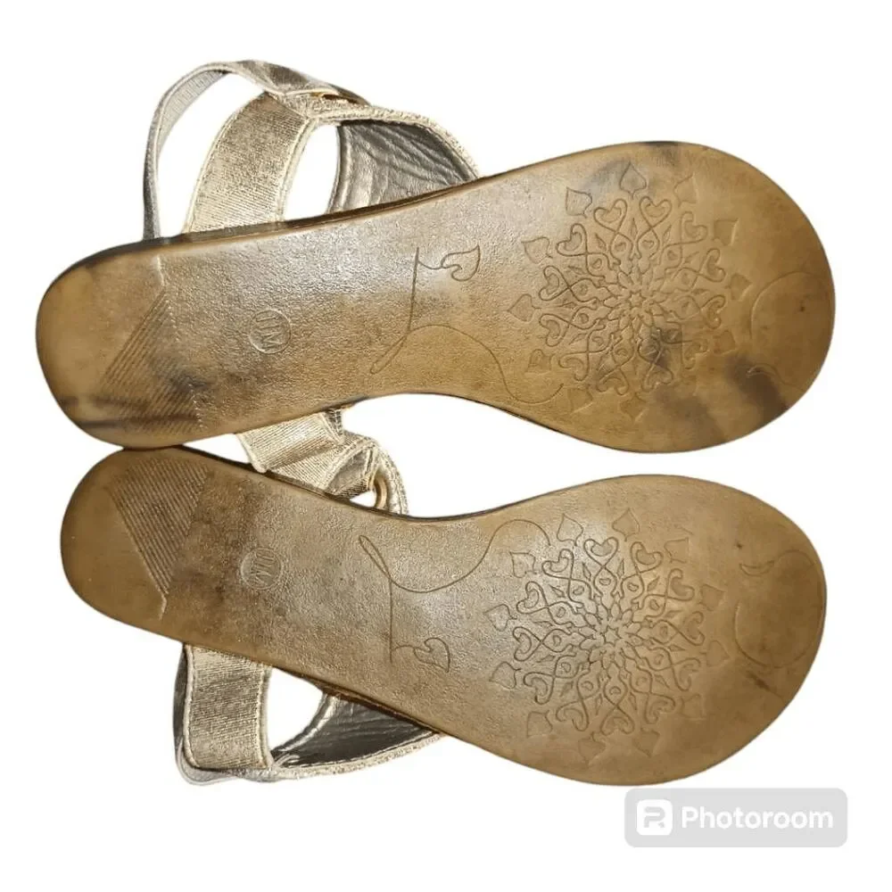 Nora Gold Sparkle Slingback Flip Flop Sandals Toddler Sz 11